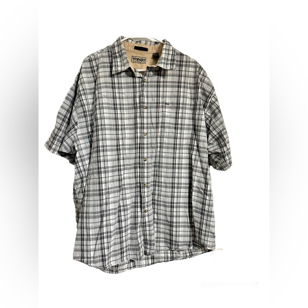 Men's Wrangler Hero Plaid Short Sleeve Button Up Western Shirt Size 2XL